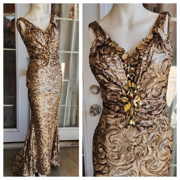 Fouad Sarkis Couture Designer‎ Stunning  Unique Dress Long Evening Gown - Picture 2 of 9